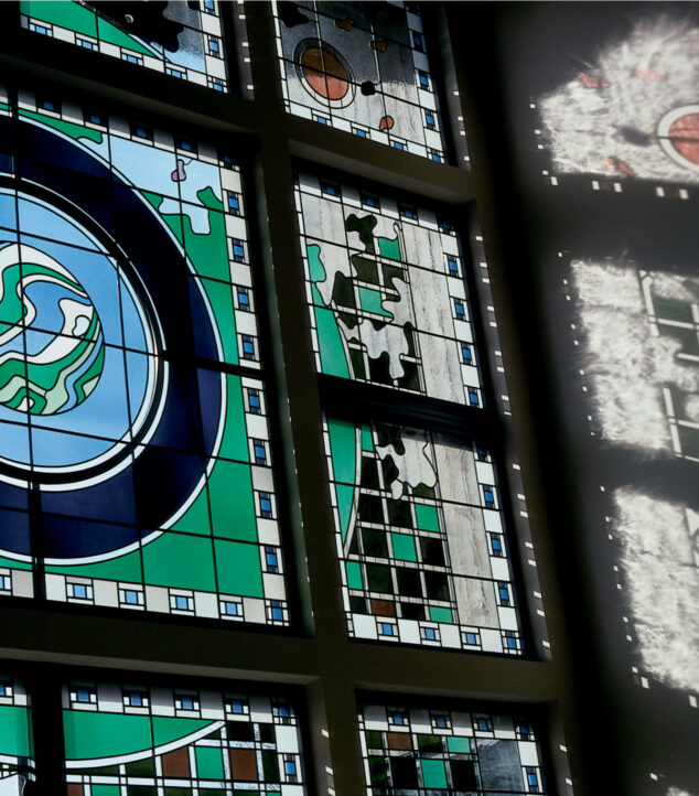 Stained glass window.